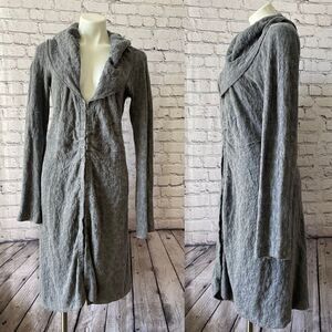 Transit Par Such Jacquard Textured Cotton Blend Coat cardigan long Gray medium
